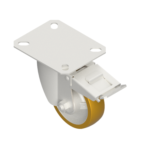 [00000999] Ruota d.80 Naylon/Wul. Piastra Girevole Inox con Freno 21102FR